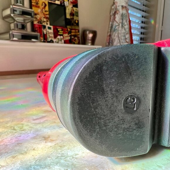 Red Leather Platform Moto Bootie Buckle Marco Moreo Milano Italy Sz US 6.5 IT 37 - Picture 12 of 13